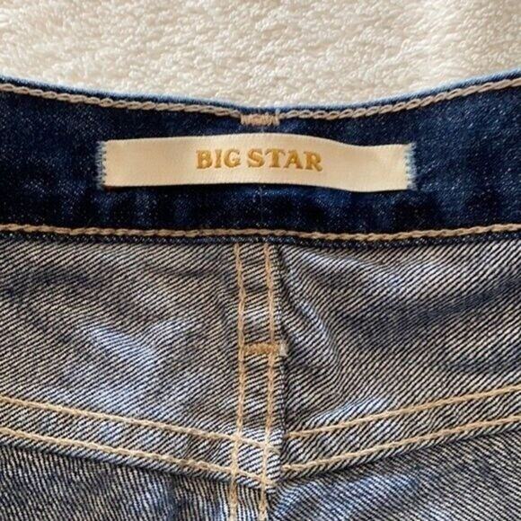 Big Star Shorts Womens 25 Blue Denim Jean Pockets Printed Western Geometric Raw - Picture 3 of 10